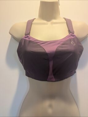 Moving Comfort Two-Tone Purple High-Support Sports Bra Size 34C